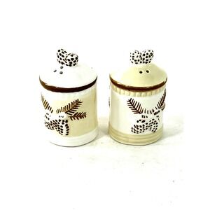 Vintage Ceramic Pinecone Salt and Pepper Shakers Set Rustic Cabin Lodge Decor